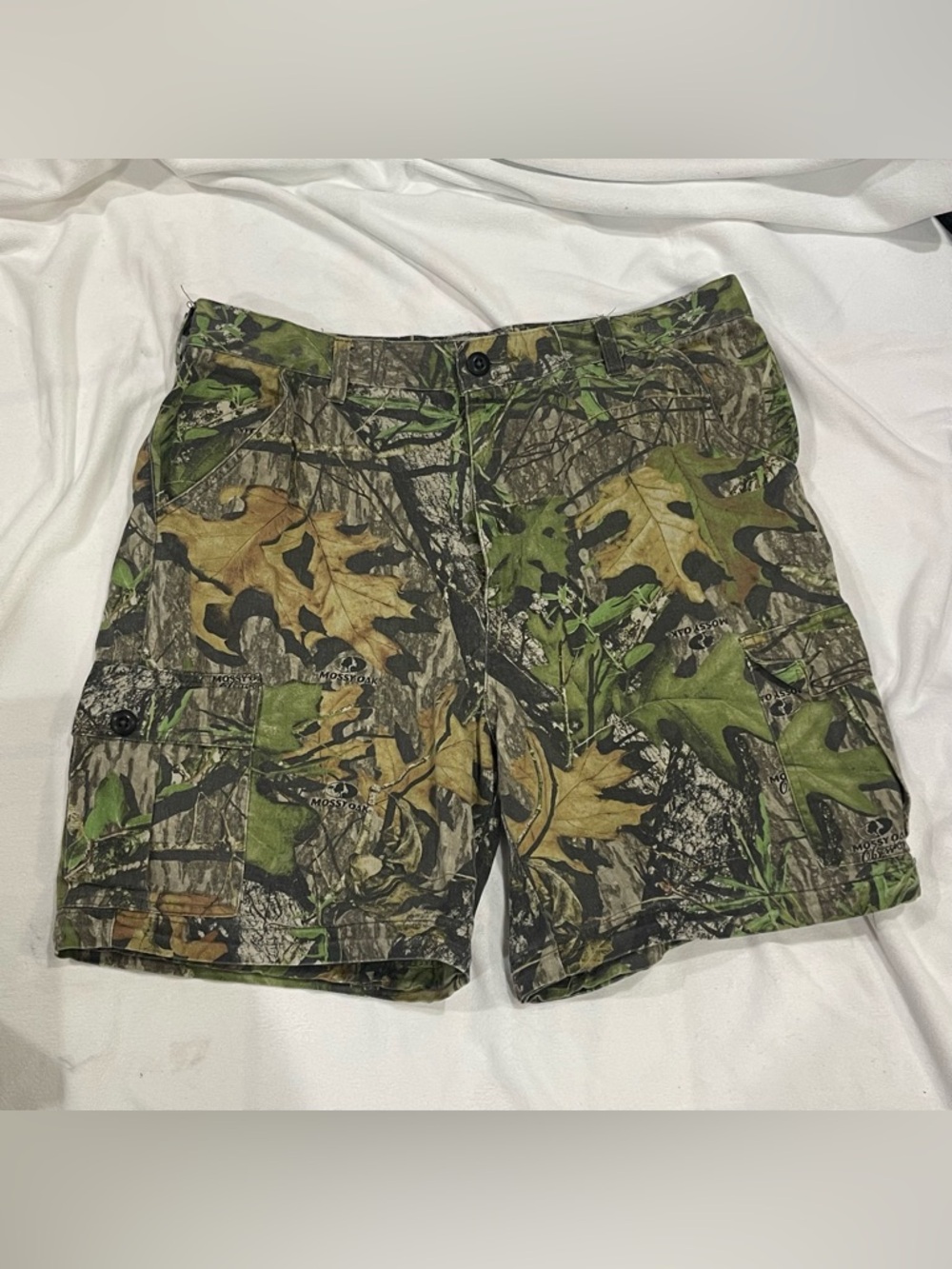 Field Staff Brand Mossy Oak Camo Men’s Cargo Shorts Tagged Sz Lg // 34